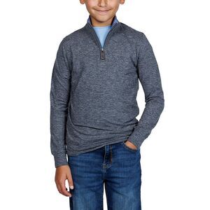 Tailorbyrd Boys  Brushed Melange Super Soft 1/4-Zip Pullover, Grey